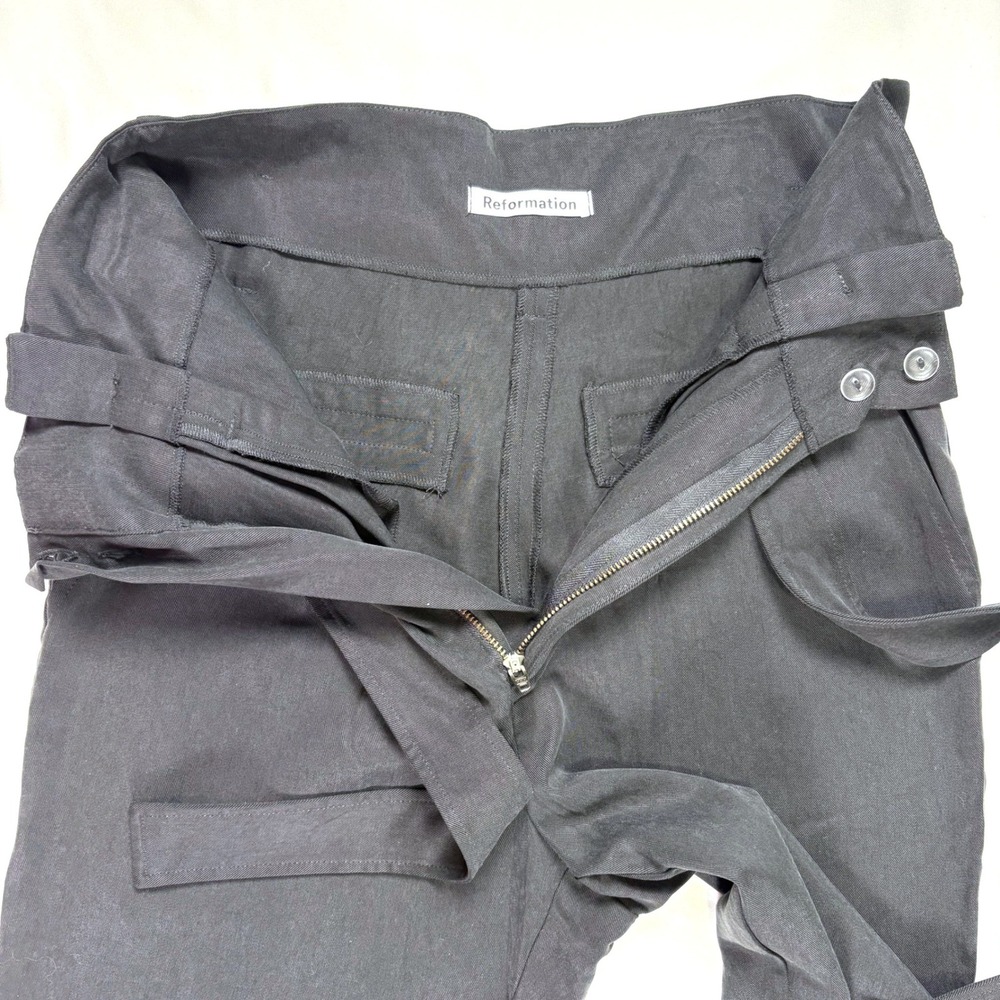 Reformation Avalon Paperbag Waist Pants‎ Trousers 2 Petite Relaxed Fit Going Out - Picture 4 of 10